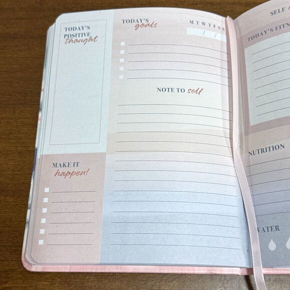 Self Care Journal Guided Prompts 160 Pages 8x6 Fiddlestix Goals Nutrition Water - Picture 3 of 4